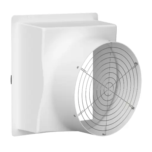 [BSH-38W-G2] Wall Fan Housing 38in Gen2 & Stainless Steel Guard, Poly White